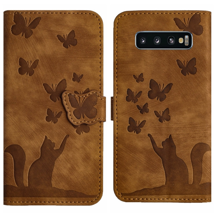 Custodia per cellulare in pelle con stampa a farfalla con gatto, For Samsung Galaxy A51 4G, For Samsung Galaxy S10+, For Samsung Galaxy S10