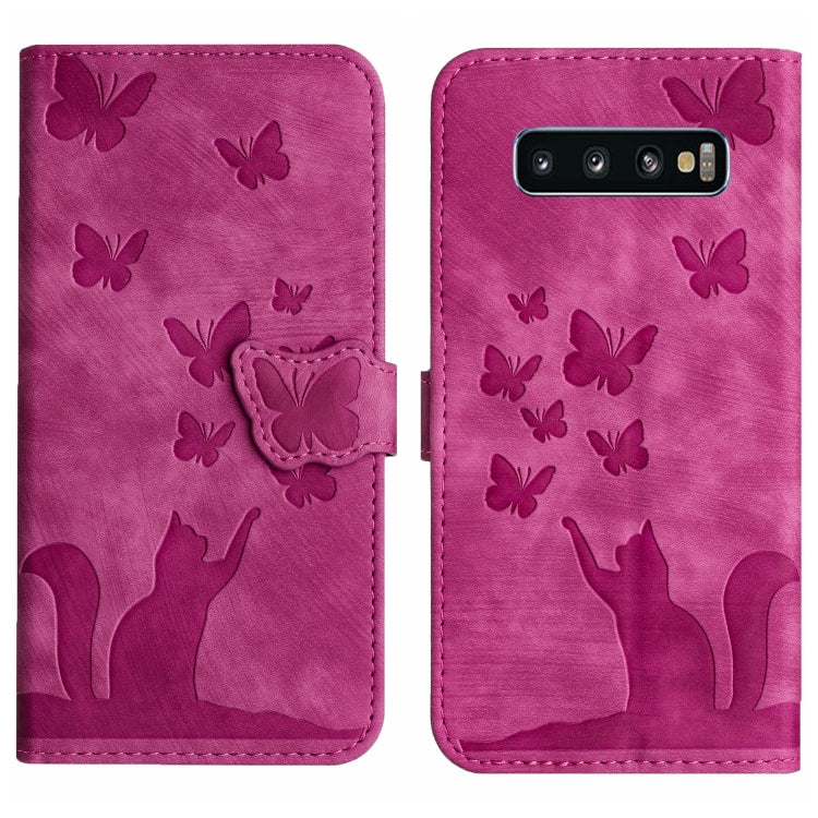 Custodia per cellulare in pelle con stampa a farfalla con gatto, For Samsung Galaxy A51 4G, For Samsung Galaxy S10+, For Samsung Galaxy S10