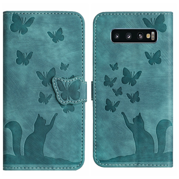 Custodia per cellulare in pelle con stampa a farfalla con gatto, For Samsung Galaxy A51 4G, For Samsung Galaxy S10+, For Samsung Galaxy S10