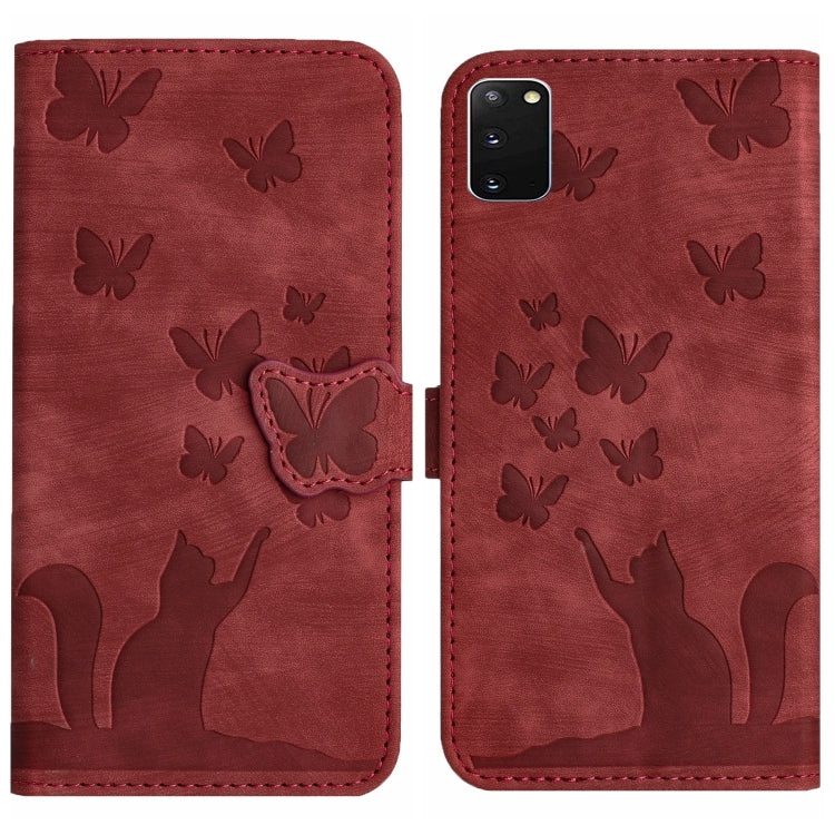 Custodia per cellulare in pelle con stampa a farfalla con gatto, For Samsung Galaxy S20 Ultra, For Samsung Galaxy S20, For Samsung Galaxy S20+, For Samsung Galaxy A71 4G