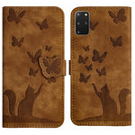 Custodia per cellulare in pelle con stampa a farfalla con gatto, For Samsung Galaxy S20 Ultra, For Samsung Galaxy S20, For Samsung Galaxy S20+, For Samsung Galaxy A71 4G