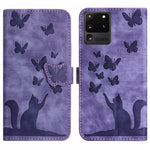 Custodia per cellulare in pelle con stampa a farfalla con gatto, For Samsung Galaxy S20 Ultra, For Samsung Galaxy S20, For Samsung Galaxy S20+, For Samsung Galaxy A71 4G
