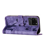 Custodia per cellulare in pelle con stampa a farfalla con gatto, For Samsung Galaxy S20 Ultra, For Samsung Galaxy S20, For Samsung Galaxy S20+, For Samsung Galaxy A71 4G