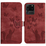 Custodia per cellulare in pelle con stampa a farfalla con gatto, For Samsung Galaxy S20 Ultra, For Samsung Galaxy S20, For Samsung Galaxy S20+, For Samsung Galaxy A71 4G