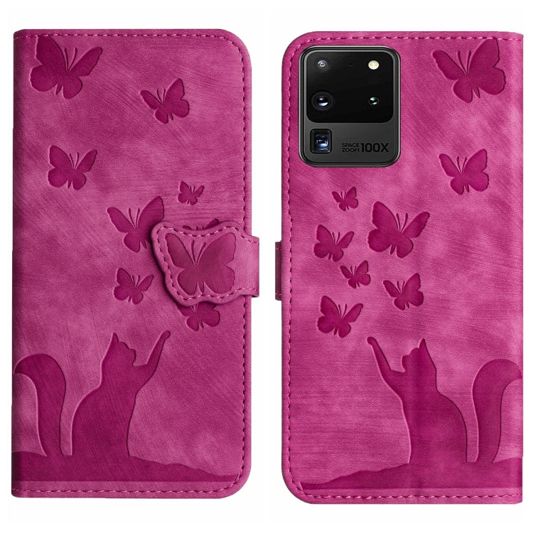 Custodia per cellulare in pelle con stampa a farfalla con gatto, For Samsung Galaxy S20 Ultra, For Samsung Galaxy S20, For Samsung Galaxy S20+, For Samsung Galaxy A71 4G