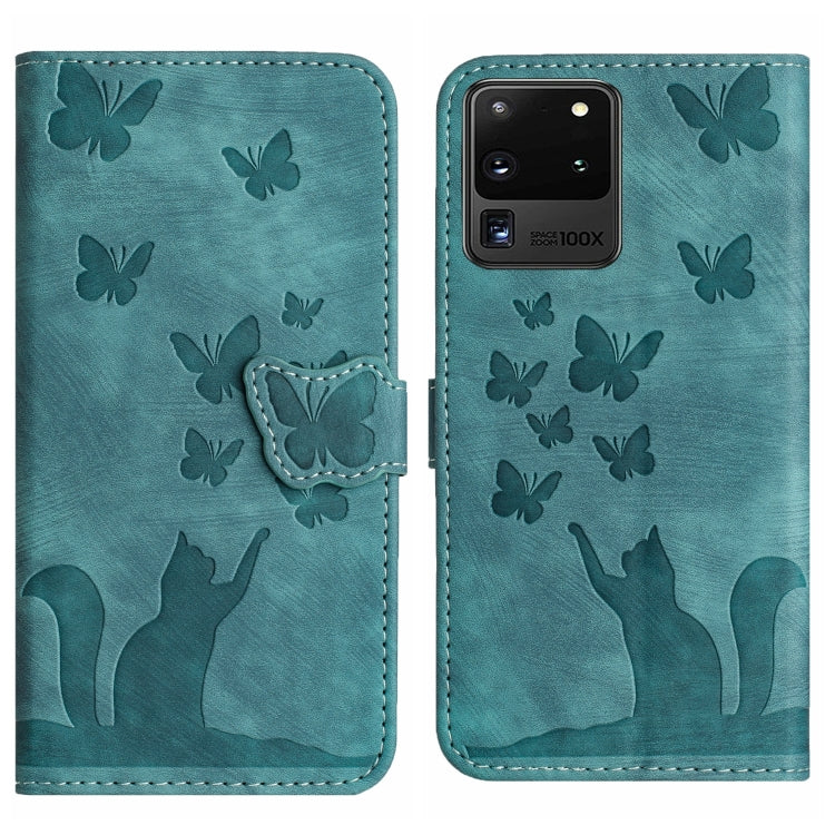 Custodia per cellulare in pelle con stampa a farfalla con gatto, For Samsung Galaxy S20 Ultra, For Samsung Galaxy S20, For Samsung Galaxy S20+, For Samsung Galaxy A71 4G