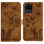 Custodia per cellulare in pelle con stampa a farfalla con gatto, For Samsung Galaxy S20 Ultra, For Samsung Galaxy S20, For Samsung Galaxy S20+, For Samsung Galaxy A71 4G