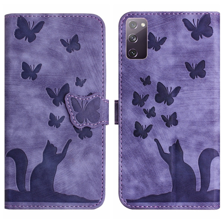Custodia per cellulare in pelle con stampa a farfalla con gatto, For Samsung Galaxy S23 5G, For Samsung Galaxy A13 4G / 5G / A04, For Samsung Galaxy S20 FE, For Samsung Galaxy A53 5G