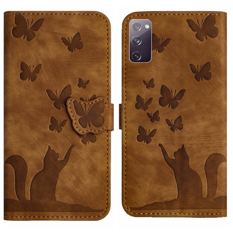 Custodia per cellulare in pelle con stampa a farfalla con gatto, For Samsung Galaxy S23 5G, For Samsung Galaxy A13 4G / 5G / A04, For Samsung Galaxy S20 FE, For Samsung Galaxy A53 5G