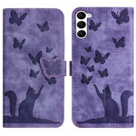Custodia per cellulare in pelle con stampa a farfalla con gatto, For Samsung Galaxy S23 5G, For Samsung Galaxy A13 4G / 5G / A04, For Samsung Galaxy S20 FE, For Samsung Galaxy A53 5G