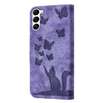 Custodia per cellulare in pelle con stampa a farfalla con gatto, For Samsung Galaxy S23 5G, For Samsung Galaxy A13 4G / 5G / A04, For Samsung Galaxy S20 FE, For Samsung Galaxy A53 5G