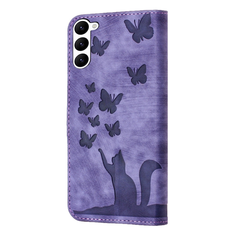 Custodia per cellulare in pelle con stampa a farfalla con gatto, For Samsung Galaxy S23 5G, For Samsung Galaxy A13 4G / 5G / A04, For Samsung Galaxy S20 FE, For Samsung Galaxy A53 5G