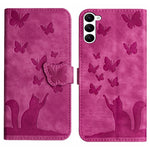 Custodia per cellulare in pelle con stampa a farfalla con gatto, For Samsung Galaxy S23 5G, For Samsung Galaxy A13 4G / 5G / A04, For Samsung Galaxy S20 FE, For Samsung Galaxy A53 5G