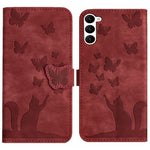 Custodia per cellulare in pelle con stampa a farfalla con gatto, For Samsung Galaxy A34 5G, For Samsung Galaxy A54 5G, For Samsung Galaxy S23 Ultra 5G, For Samsung Galaxy S23+ 5G
