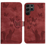 Custodia per cellulare in pelle con stampa a farfalla con gatto, For Samsung Galaxy A34 5G, For Samsung Galaxy A54 5G, For Samsung Galaxy S23 Ultra 5G, For Samsung Galaxy S23+ 5G