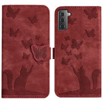 Custodia per cellulare in pelle con stampa a farfalla con gatto, For Samsung Galaxy A52 5G / A52S, For Samsung Galaxy A03s EU, For Samsung Galaxy A22 5G, For Samsung Galaxy S21 FE 5G