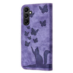 Custodia per cellulare in pelle con stampa a farfalla con gatto, For Samsung Galaxy S23 FE 5G, For Samsung Galaxy A24 4G, For Samsung Galaxy A23 / M13 4G, For Samsung Galaxy A14 4G / 5G