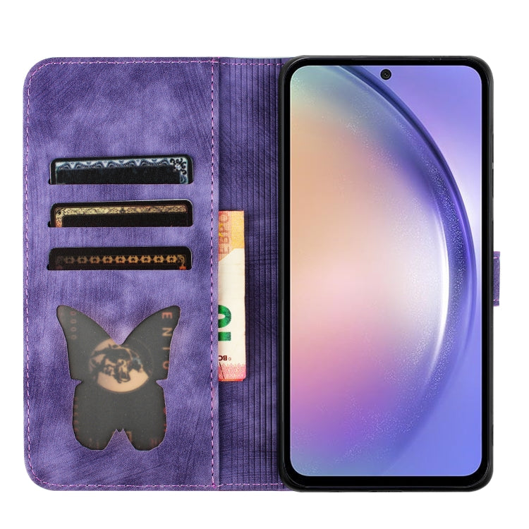Custodia per cellulare in pelle con stampa a farfalla con gatto, For Samsung Galaxy S23 FE 5G, For Samsung Galaxy A24 4G, For Samsung Galaxy A23 / M13 4G, For Samsung Galaxy A14 4G / 5G