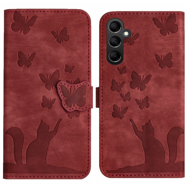 Custodia per cellulare in pelle con stampa a farfalla con gatto, For Samsung Galaxy S23 FE 5G, For Samsung Galaxy A24 4G, For Samsung Galaxy A23 / M13 4G, For Samsung Galaxy A14 4G / 5G