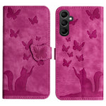 Custodia per cellulare in pelle con stampa a farfalla con gatto, For Samsung Galaxy S23 FE 5G, For Samsung Galaxy A24 4G, For Samsung Galaxy A23 / M13 4G, For Samsung Galaxy A14 4G / 5G