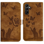 Custodia per cellulare in pelle con stampa a farfalla con gatto, For Samsung Galaxy S23 FE 5G, For Samsung Galaxy A24 4G, For Samsung Galaxy A23 / M13 4G, For Samsung Galaxy A14 4G / 5G