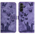 Custodia per cellulare in pelle con stampa a farfalla con gatto, For Samsung Galaxy A55, For Samsung Galaxy A35, For Samsung Galaxy S24 Ultra 5G, For Samsung Galaxy S24+ 5G