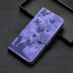 Custodia per cellulare in pelle con stampa a farfalla con gatto, For Samsung Galaxy A55, For Samsung Galaxy A35, For Samsung Galaxy S24 Ultra 5G, For Samsung Galaxy S24+ 5G