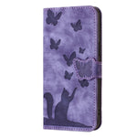 Custodia per cellulare in pelle con stampa a farfalla con gatto, For Samsung Galaxy A55, For Samsung Galaxy A35, For Samsung Galaxy S24 Ultra 5G, For Samsung Galaxy S24+ 5G