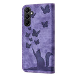 Custodia per cellulare in pelle con stampa a farfalla con gatto, For Samsung Galaxy A55, For Samsung Galaxy A35, For Samsung Galaxy S24 Ultra 5G, For Samsung Galaxy S24+ 5G