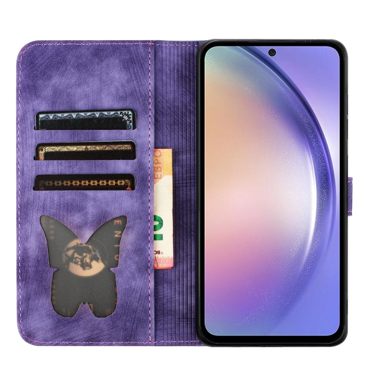 Custodia per cellulare in pelle con stampa a farfalla con gatto, For Samsung Galaxy A55, For Samsung Galaxy A35, For Samsung Galaxy S24 Ultra 5G, For Samsung Galaxy S24+ 5G