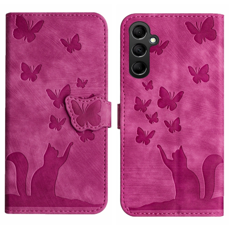 Custodia per cellulare in pelle con stampa a farfalla con gatto, For Samsung Galaxy A55, For Samsung Galaxy A35, For Samsung Galaxy S24 Ultra 5G, For Samsung Galaxy S24+ 5G