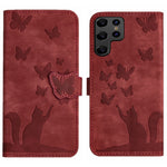 Custodia per cellulare in pelle con stampa a farfalla con gatto, For Samsung Galaxy A55, For Samsung Galaxy A35, For Samsung Galaxy S24 Ultra 5G, For Samsung Galaxy S24+ 5G