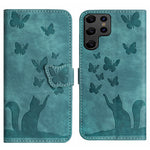 Custodia per cellulare in pelle con stampa a farfalla con gatto, For Samsung Galaxy A55, For Samsung Galaxy A35, For Samsung Galaxy S24 Ultra 5G, For Samsung Galaxy S24+ 5G