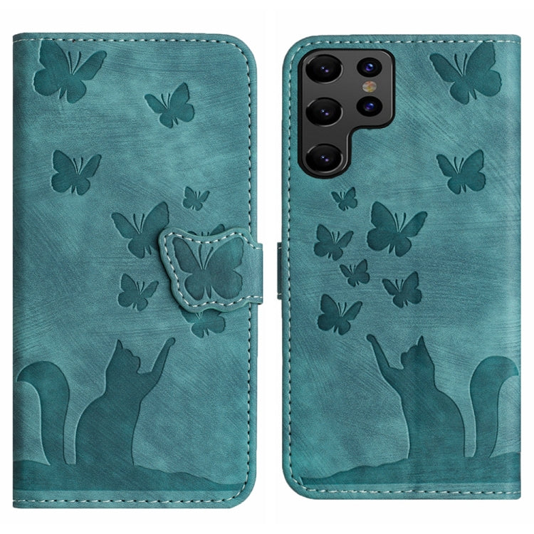 Custodia per cellulare in pelle con stampa a farfalla con gatto, For Samsung Galaxy A55, For Samsung Galaxy A35, For Samsung Galaxy S24 Ultra 5G, For Samsung Galaxy S24+ 5G