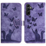 Custodia per cellulare in pelle con stampa a farfalla con gatto, For Samsung Galaxy S23 FE 5G, For Samsung Galaxy A24 4G, For Samsung Galaxy A23 / M13 4G, For Samsung Galaxy A14 4G / 5G