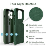 Custodia per telefono antiurto in silicone liquido in microfibra, For iPhone 15 Pro, For iPhone 15 Plus, For iPhone 15, For iPhone 14 Plus