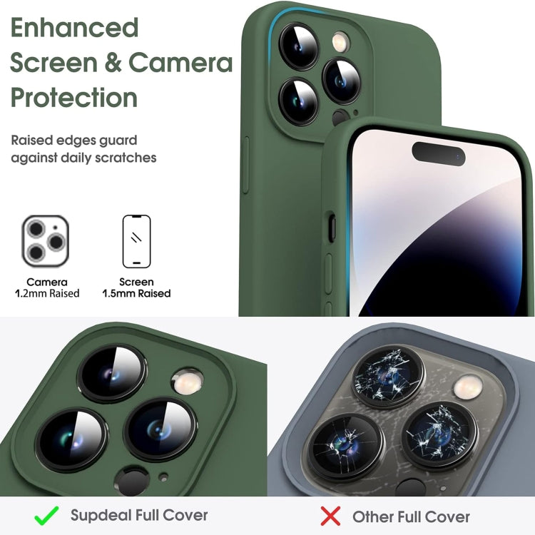 Custodia per telefono antiurto in silicone liquido in microfibra, For iPhone 12 Pro