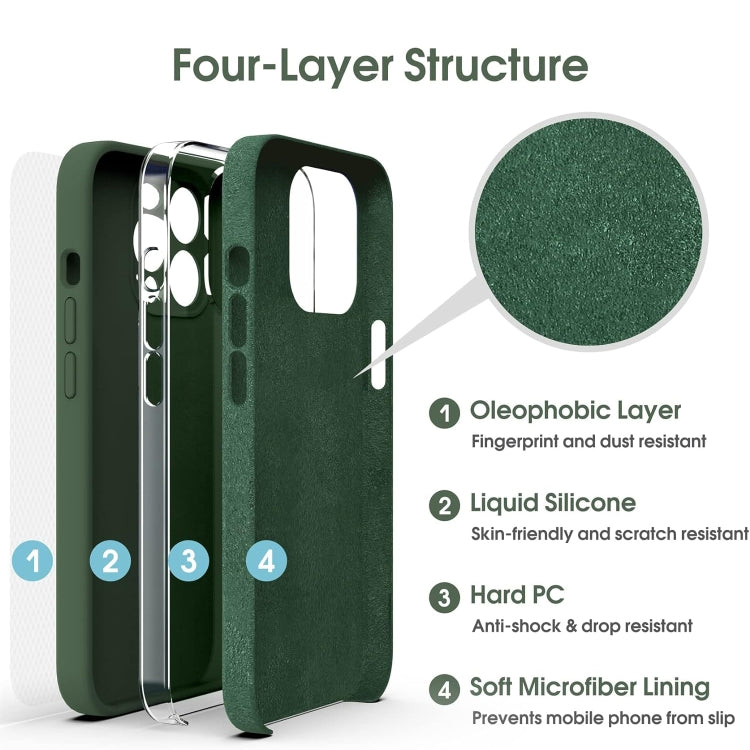 Custodia per telefono antiurto in silicone liquido in microfibra, For iPhone 12 Pro