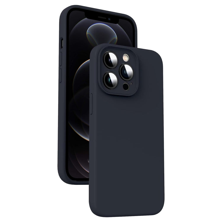 Custodia per telefono antiurto in silicone liquido in microfibra, For iPhone 12 Pro