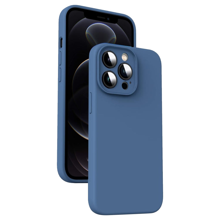 Custodia per telefono antiurto in silicone liquido in microfibra, For iPhone 12 Pro