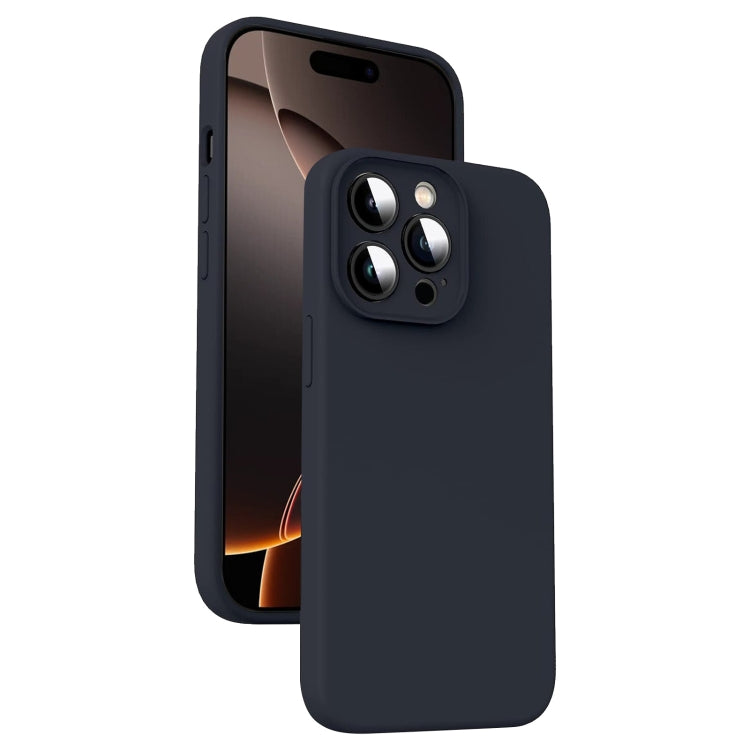 Custodia per telefono antiurto in silicone liquido in microfibra, For iPhone 16 Pro, For iPhone 16 Plus, For iPhone 16, For iPhone 15 Pro Max