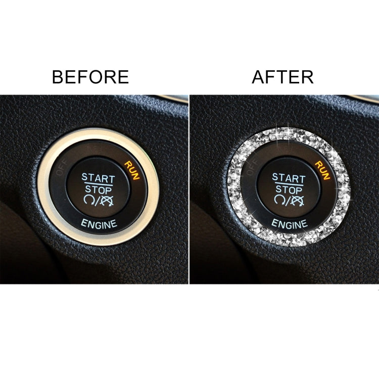 Per Dodge Charger 2011-2014 Adesivo decorativo con diamante del cerchio di avviamento del motore dell'auto, guida a sinistra, Engine Starting Circle