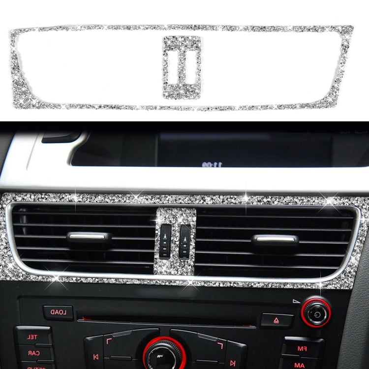 Per Audi A4 / A5 / Q5 2 pezzi adesivo decorativo con diamante per uscita condizionatore d'aria per auto, Air Conditioner Outlet Left Drive, Air Conditioner Outlet Right Drive