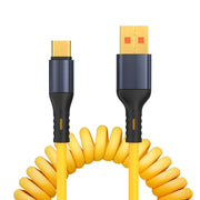 XJ-U101 Cavo dati di ricarica a molla da USB a USB-C/Type-C, lunghezza: 1,5 m, USB to USB-C / Type-C