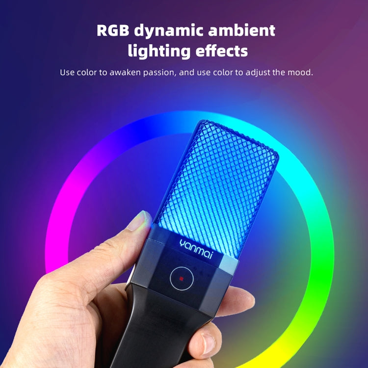 Microfono da tavolo per giochi E-Sports Yanmai X1R con luce RGB e rete Blowout, X1R