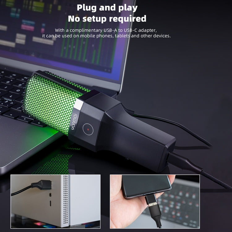 Microfono da tavolo per giochi E-Sports Yanmai X1R con luce RGB e rete Blowout, X1R