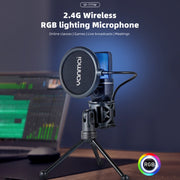 Microfono da tavolo wireless Yanmai SF-777W con luce RGB