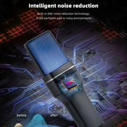 Microfono da tavolo wireless Yanmai SF-777W con luce RGB