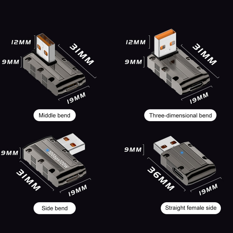 Adattatore USB 3.1 Gen2 a Type-C 120W 10Gbps