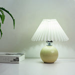 Paralume pieghettato Accogliente luce notturna da comodino Moderna lampada da scrivania in ceramica 220V